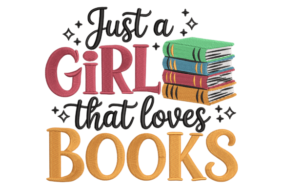 Book Lover: A Charming Embroidery Design