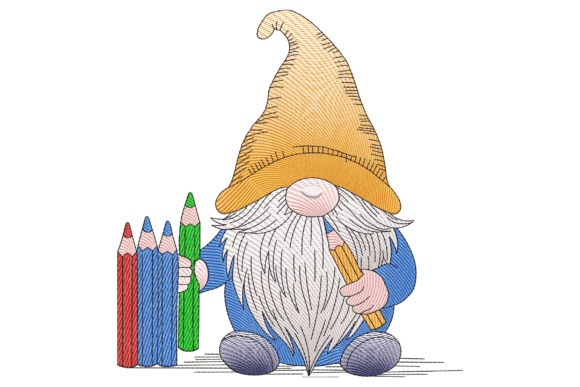 Captivating Color Pencil Gnome for Sweatshirts