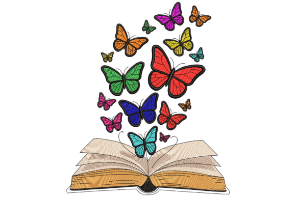 Charming Butterflies Flying from Book Design