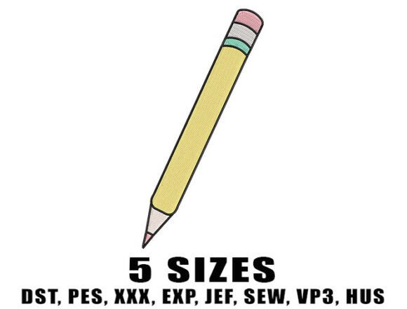 Charming Pencil School Embroidery Designs