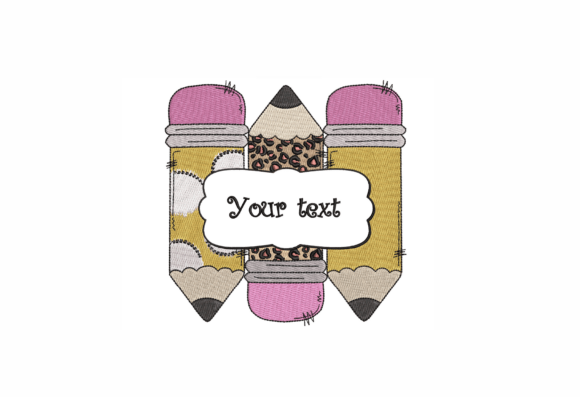 Cool Pencils Embroidery for Charming Apparel