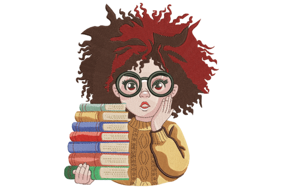 Curly Haired Girl with Books: A Design Review for Boutique Sweatshirts