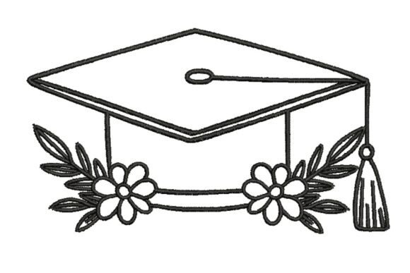 Floral Grad Cap: A Feminine and Stylish Embroidery Design