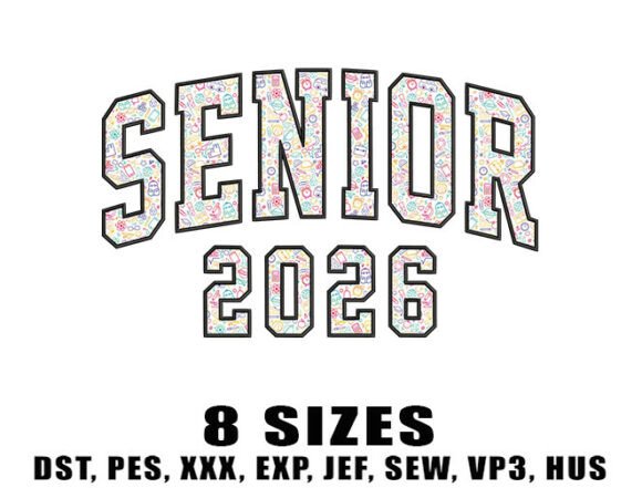 High School Senior: A Stylish Embroidery Design