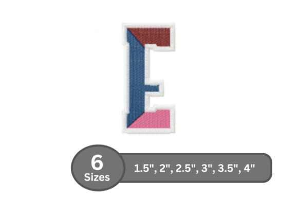 Street Varsity Alphabet - E: A Stylish Embroidery Design