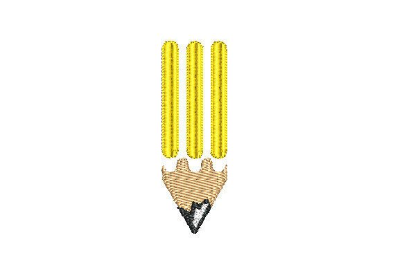 Stylized Pencil: A Charming Embroidery Design