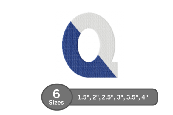 Twin Fill Alphabet -Q: A Playful Embroidery Design